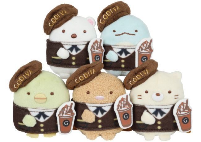 すみっコぐらし GODIVA てのりぬいぐるみ しろくま★ねこ★とんかつ★