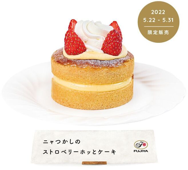 不二家 ニャつかしのストロベリーホッとケーキ 発売 中川翔子さん親子の思い出が詰まった ショートケーキ しょこたん描きおろし猫のペーパープレート付き 食品産業新聞社ニュースweb