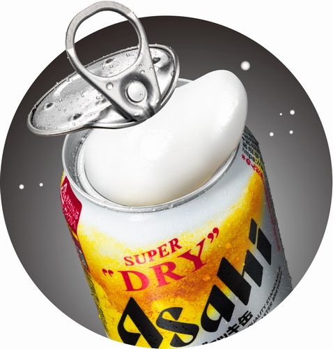 開栓した「アサヒスーパードライ 生ジョッキ缶」のイメージ(画像は340ml缶)