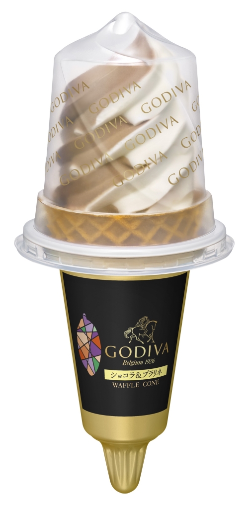 ロッテ「GODIVA ワッフルコーン ショコラ&プラリネ」