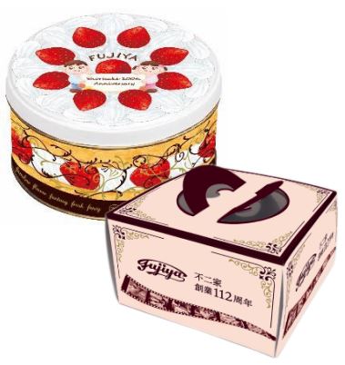 不二家「ミルキー缶(オリジナルショートケーキデザイン)」