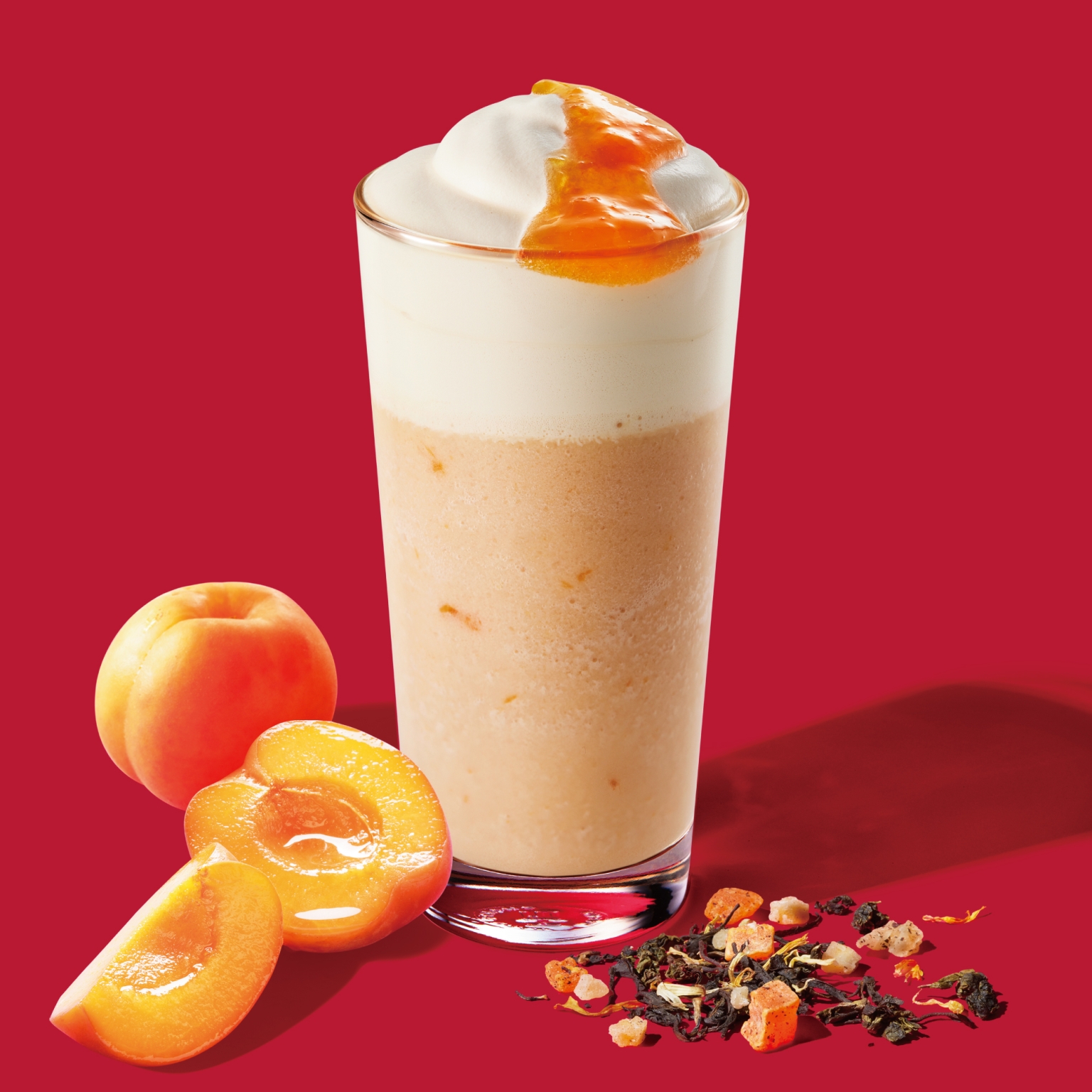 スタバ“ジョイフルメドレー”ティーラテ フラペチーノ発売、3種の茶葉にアプリコットやマンゴーの風味、アプリコット&ムース ティーラテも ...