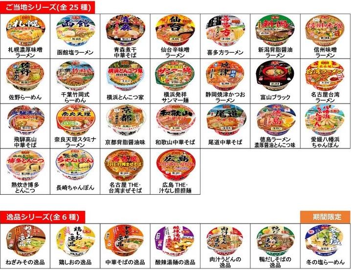 ヤマダイ カップめん「凄麺」ブランド全32商品