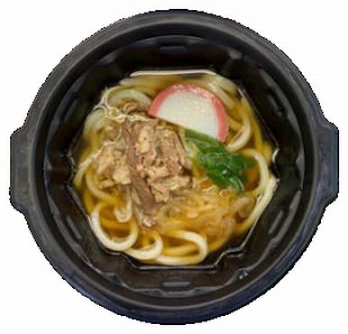 開発したうどんメニュー「あまから牛肉Dashi Udon」