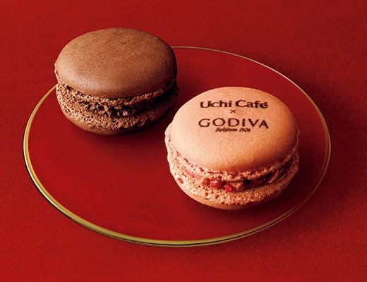 ローソン「Uchi Cafe×GODIVA マカロン(ショコラ&フランボワーズ)」