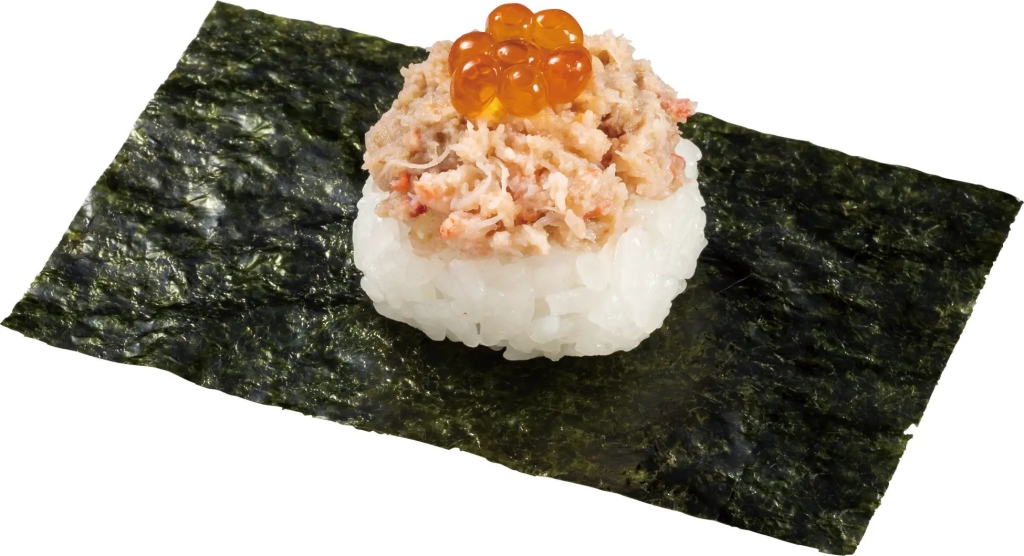 かっぱ寿司「蟹みそ和え包み」/かっぱの冬のかに祭り