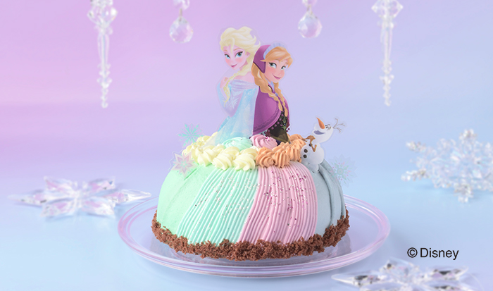 銀座コージーコーナー「アナと雪の女王」デコレーションケーキ 盛り付け例