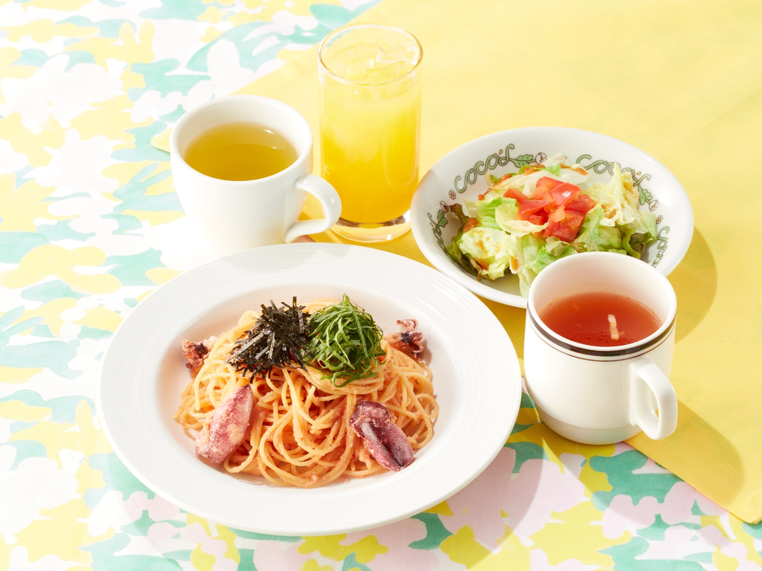 ココス 平日ランチ759円「ヤリイカと濃厚明太子のパスタランチ」発売、ドリンクバー･スープバー･サラダ付き | 食品産業新聞社ニュースWEB