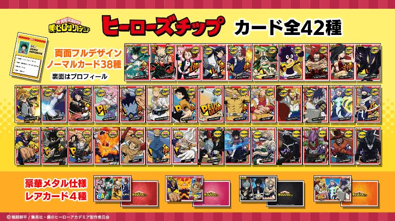 僕のヒーローアカデミア「ヒーローズチップ」付属カード全42種類