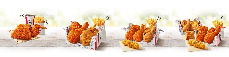 KFC「ガーリックホットチキンセット」「食べくらべ4・6・8ピースパック」イメージ