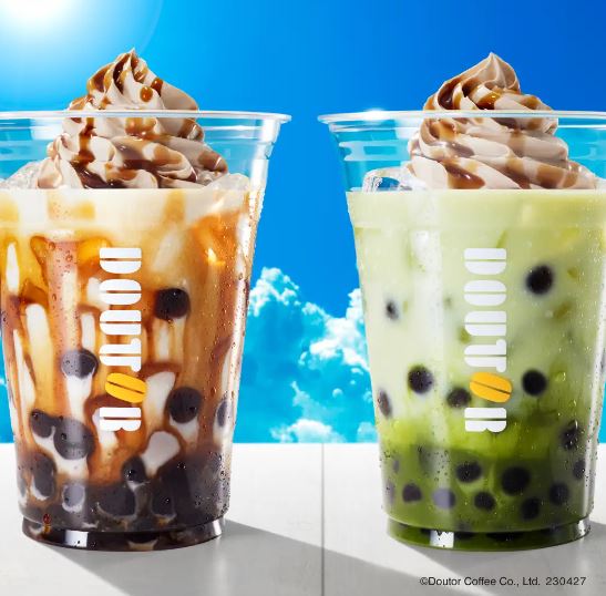 ドトールコーヒーショップ「タピオカ黒糖ミルク～北海道大豆きなこホイップ～」「タピオカ宇治抹茶ミルク～北海道大豆きなこホイップ～」