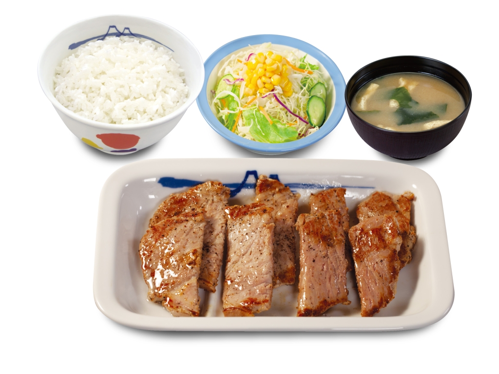 松屋「肉厚豚焼肉定食」画像は2枚盛