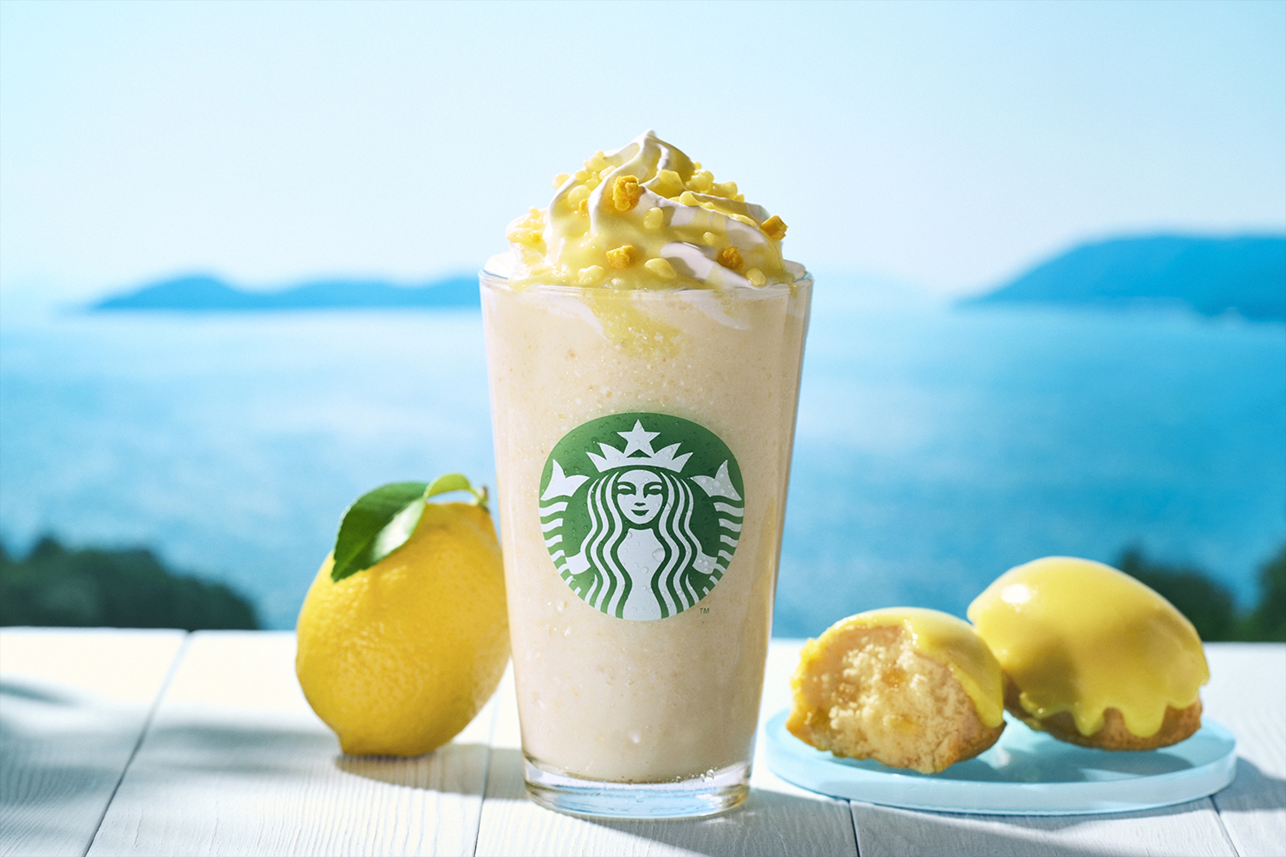 スタバ瀬戸内 レモンケーキ フラペチーノ発売、マイタンブラーを