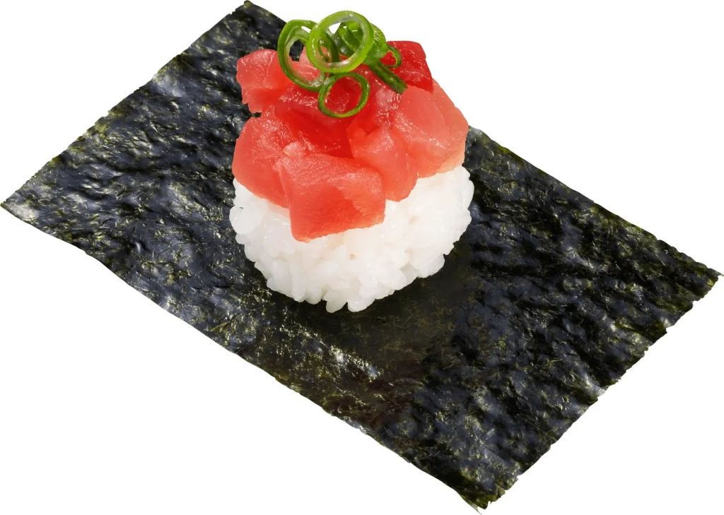 かっぱ寿司「まぐろ上赤身ぶつ切り包み」/かっぱのまぐろ祭り