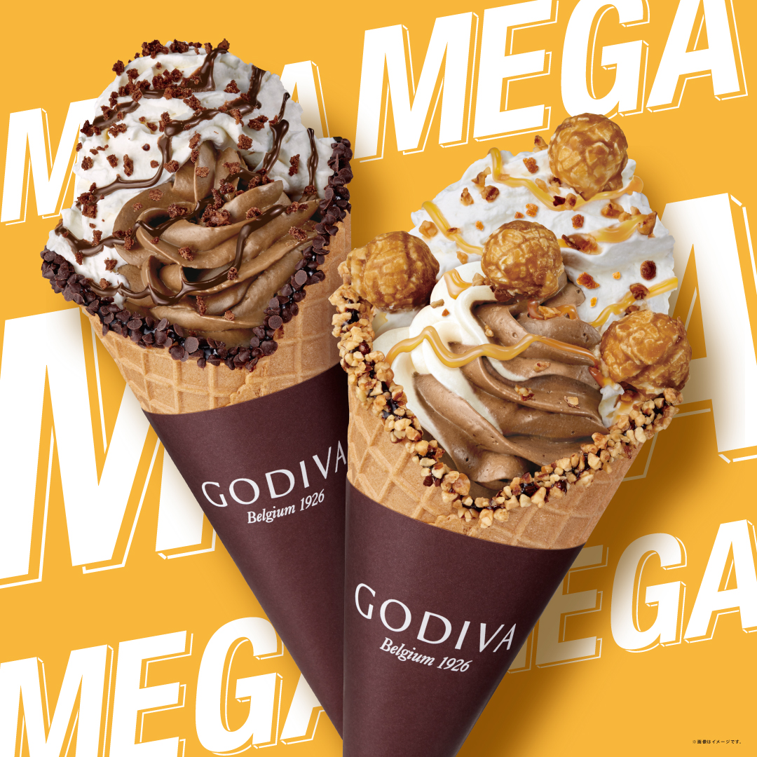 GODIVA「メガパフェ チョコレート」「メガパフェ キャラメル」