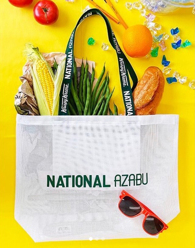 ナショナル麻ナショナル麻布×クリスピー･クリーム･ドーナツ「コラボメッシュバッグ」グリーンバージョン