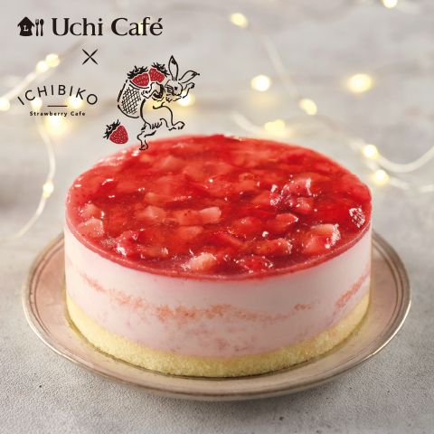 ローソン「Uchi Cafe×ICHIBIKO いちごミルクのムースケーキ(3.5号相当)」/クリスマスケーキ2023年