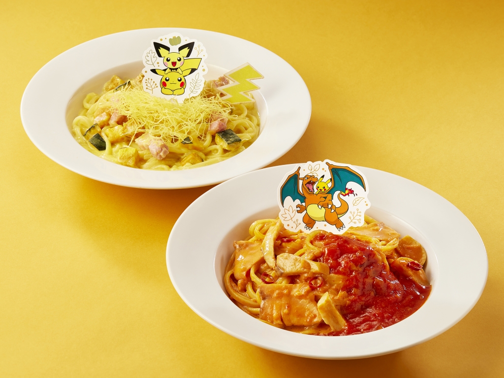 プロント×ポケモン「ピカチュウとピチューのかぼちゃづくしクリームパスタ」「ピカチュウとリザードンの”かえんほうしゃ”トマトクリームパスタ」