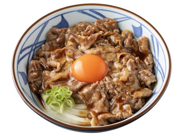 丸亀製麺「焼きたて牛すき釜玉うどん」