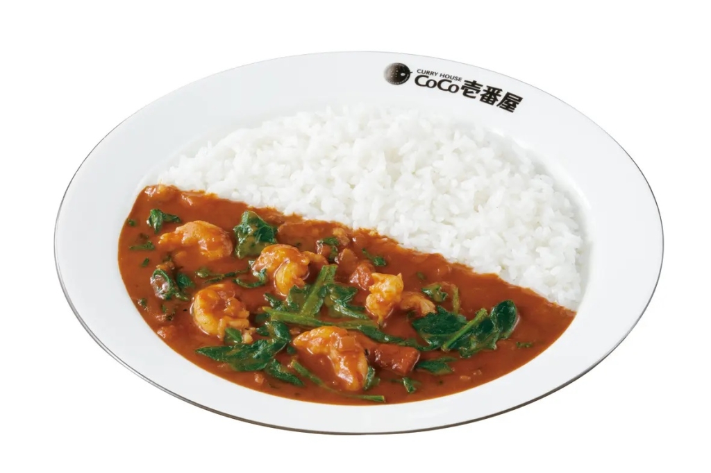 カレーハウスCoCo壱番屋(ココイチ) 「THE 海老カレー」+ほうれん草