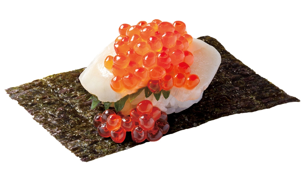 「ほたていくらつつみ〈北海道青森県産ほたて使用〉」/はま寿司のにっぽん旨ねた祭り