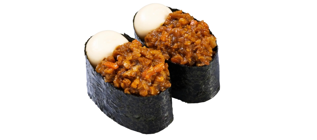 かっぱ寿司厳選税込110円 「お豆で作ったキーマカレーマヨ軍艦」