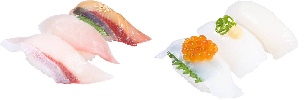 かっぱ寿司 「活〆寒ぶり3貫盛り」「3種のいか食べ比べ」