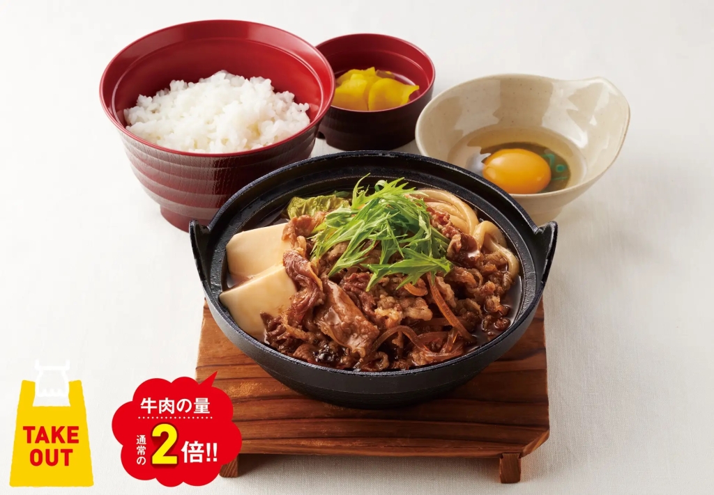 ジョイフル冬フェア 「肉増し!すき焼き鍋定食(うどん麺入り)」