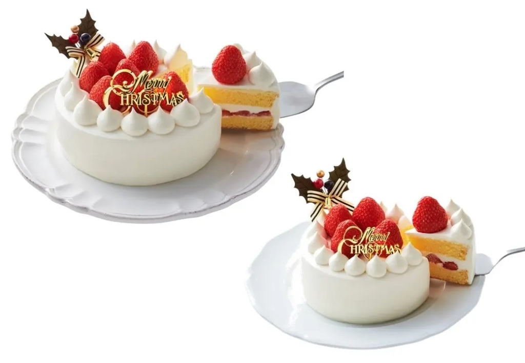 モロゾフ 「クリスマス ストロベリーショートケーキ」左直径約15cm、右直径約12cm