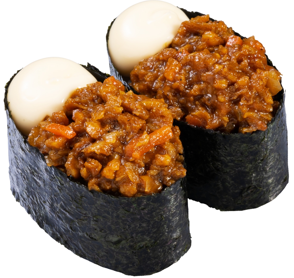 かっぱ寿司「お豆で作ったキーマカレーマヨ軍艦」