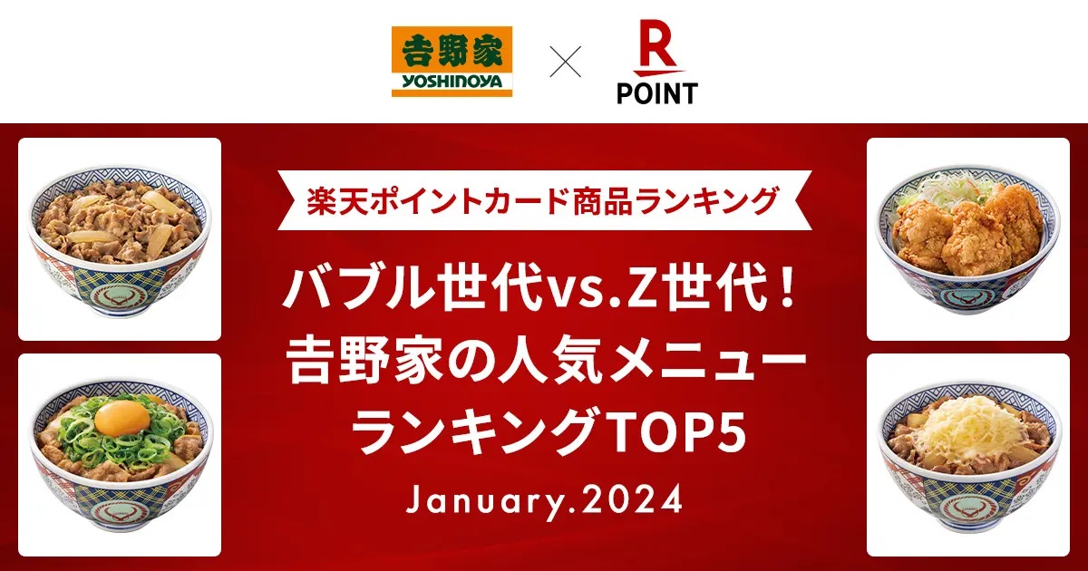 吉野家 「楽天ポイントカード商品ランキング」公表