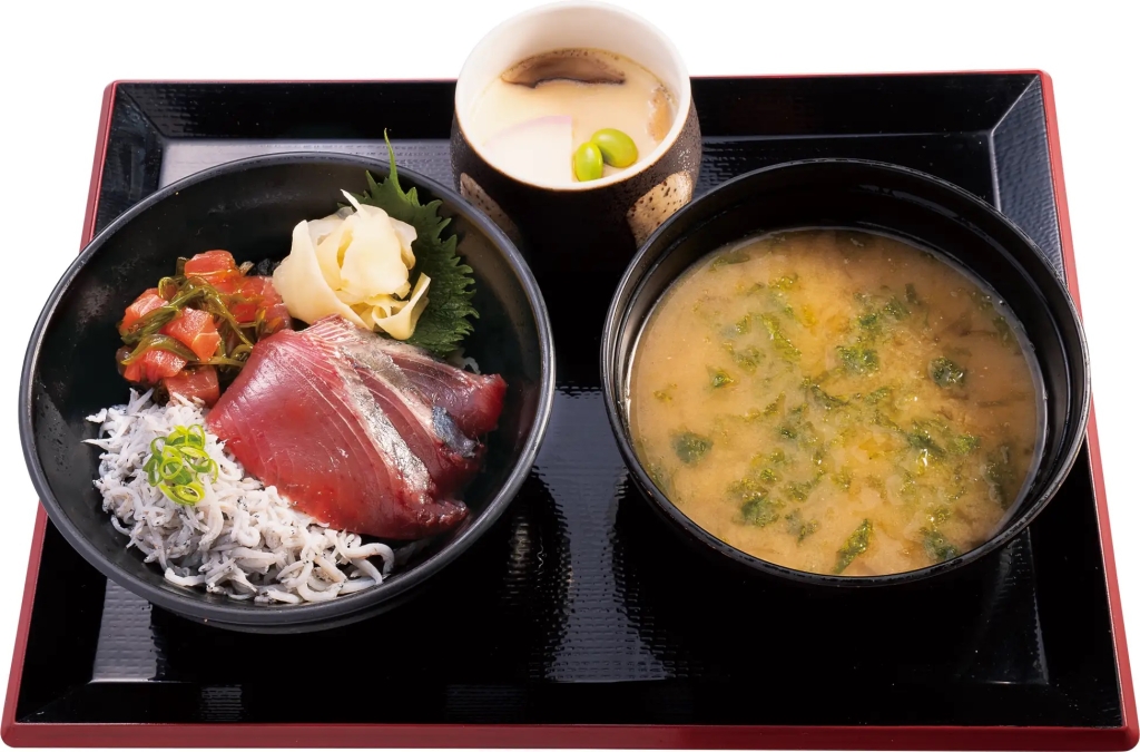 かっぱ寿司 「東北 海の幸 彩り海鮮丼 茶碗蒸し･あおさの味噌汁セット」