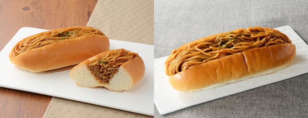 左「香ばしい焼きそばパン」、右「盛りすぎ!焼きそばパン」/ローソン