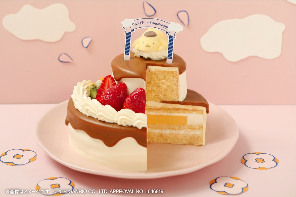 パステル「ポムポムプリンの2段ケーキ」