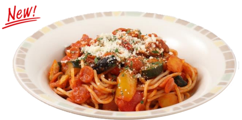 サイゼリヤ 「イタリア野菜のトマトスパゲッティ」