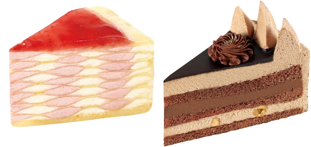 不二家洋菓子店「春苺のダブルミルクレープ」「プレミアムチョコ生ケーキ」