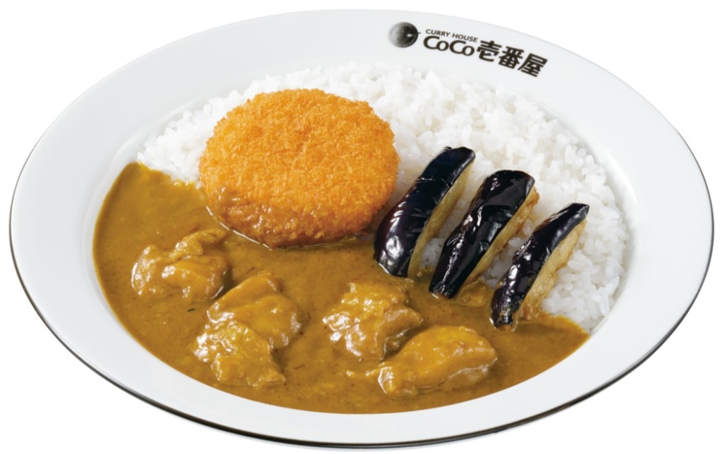 カレーハウス CoCo壱番屋「THEチキンカレー」+クリームコロッケ(カニ入り)1個 +ハーフなす