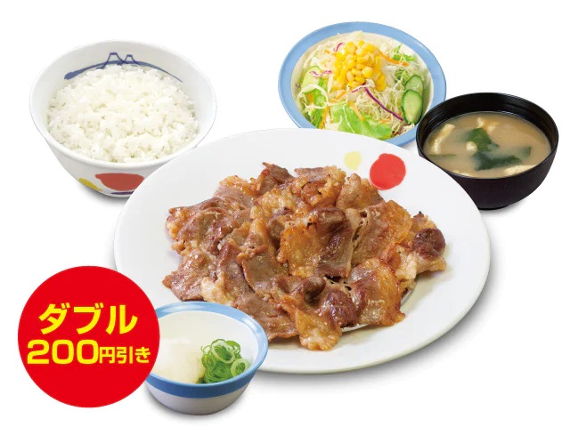 松屋 「カルビ焼肉ダブル定食(ネギ･おろし付き)」