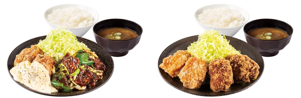 からやま「生姜醤油からあげのタルタル回鍋肉定食」「生姜醤油からあげ合盛り定食」