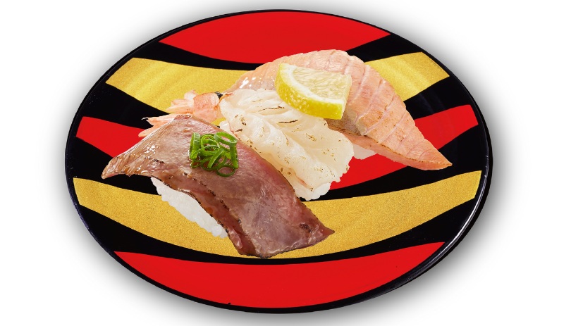 かっぱ寿司「3種の直火炙り食べ比べ」