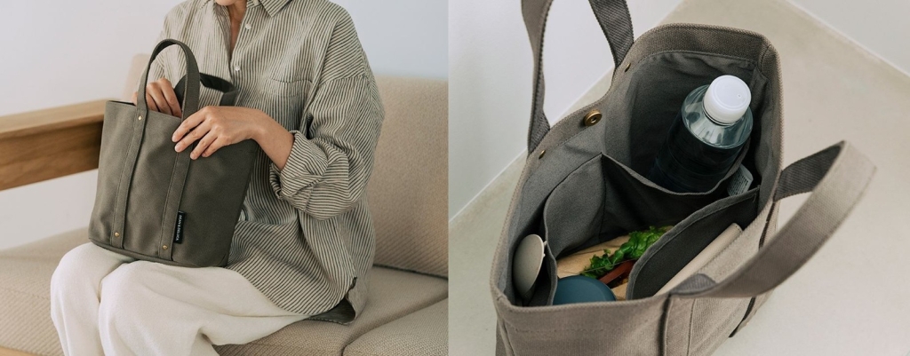 DEAN & DELUCA「コットントートバッグ カーキ」Sサイズ
