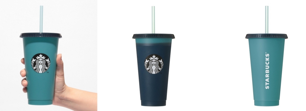 スターバックス「カラーチェンジングリユーザブルコールドカップデュアルブルー710ml」