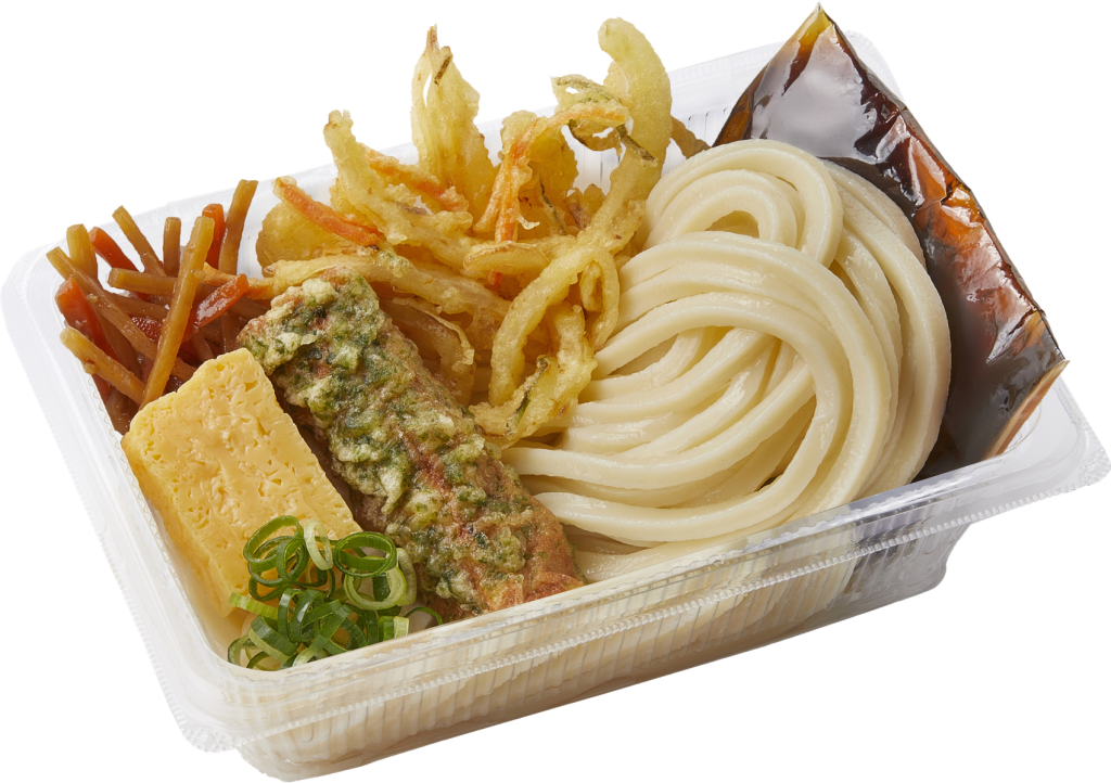 丸亀製麵「2種の天ぷらとおかずの定番うどん弁当」