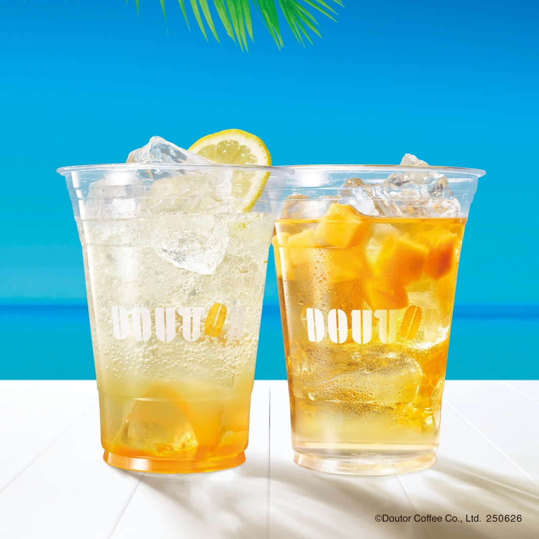 ドトールコーヒー「パッションフルーツレモネードソーダ」「ライチジャスミンティー」