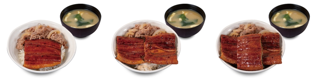 松屋「うなぎコンボ牛めし」「ダブルうなぎコンボ牛めし」「トリプルうなぎコンボ牛めし」
