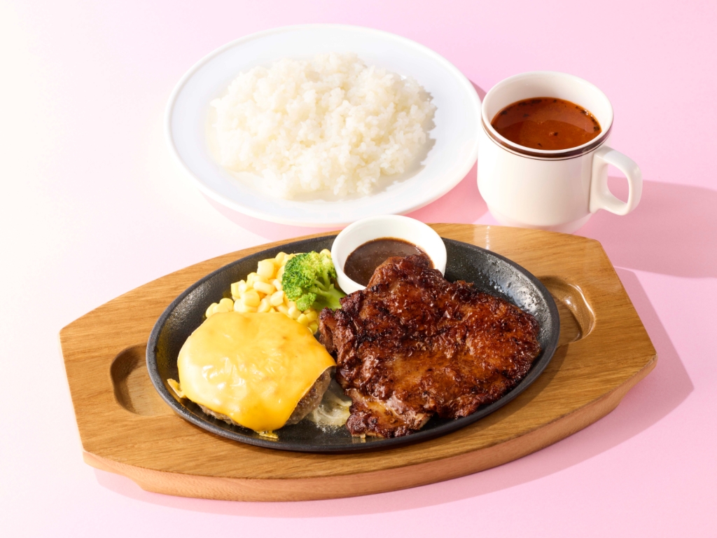 ココス「チーズハンバーグ&カリブチキンランチ」