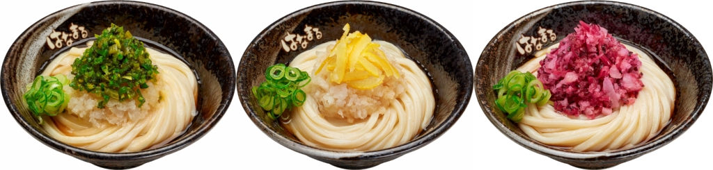 はなまる、期間限定「柚子鬼おろしぶっかけ」「柴漬鬼おろしぶっかけ」「わさび鬼おろしぶっかけ」