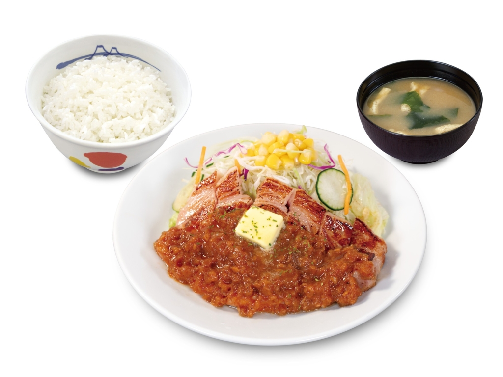 松屋「国産雪国育ち厚切りトンテキ定食」
