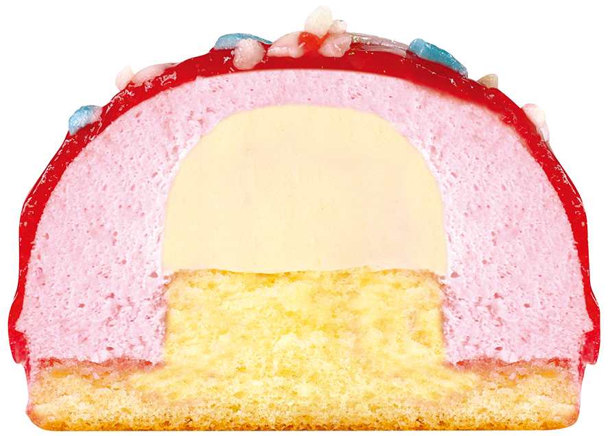 不二家洋菓子店「夏だ!祭りだ!ヨーヨーケーキ」断面図