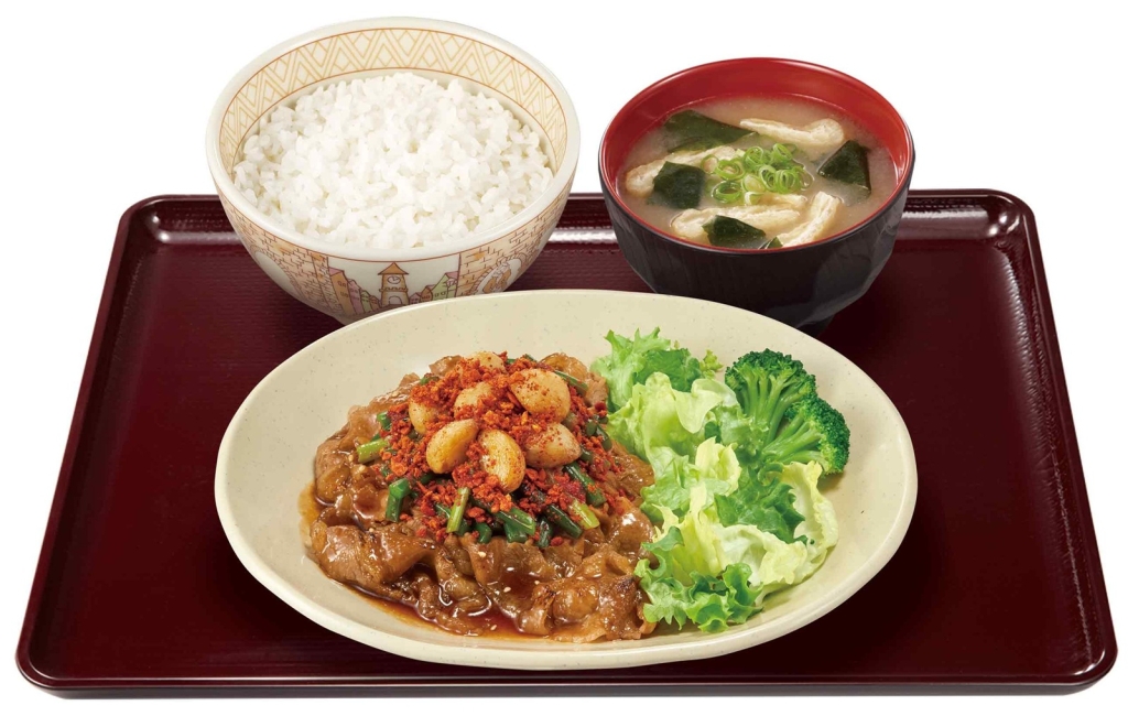 すき家「トリプルニンニク牛カルビ焼肉定食」